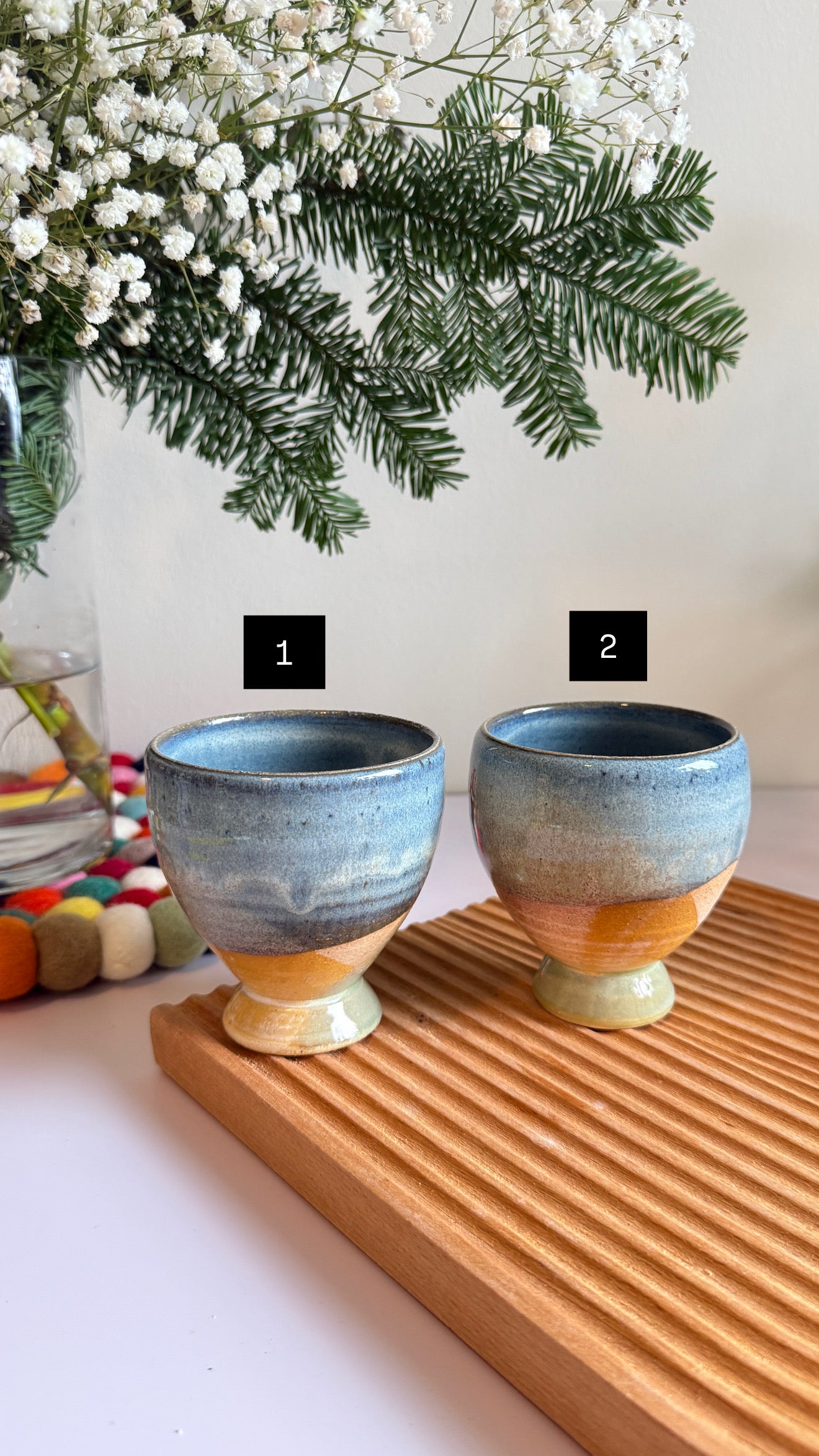 Ocean Bloom x Footed Cup- 2 pcs