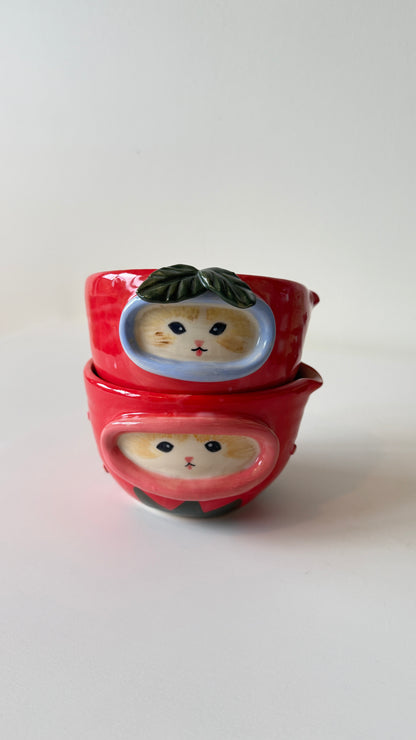 Strawberry x Meow x Matcha Bowl