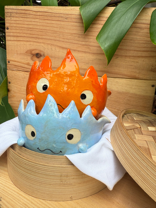 Calcifer matcha bowl (2 colours)