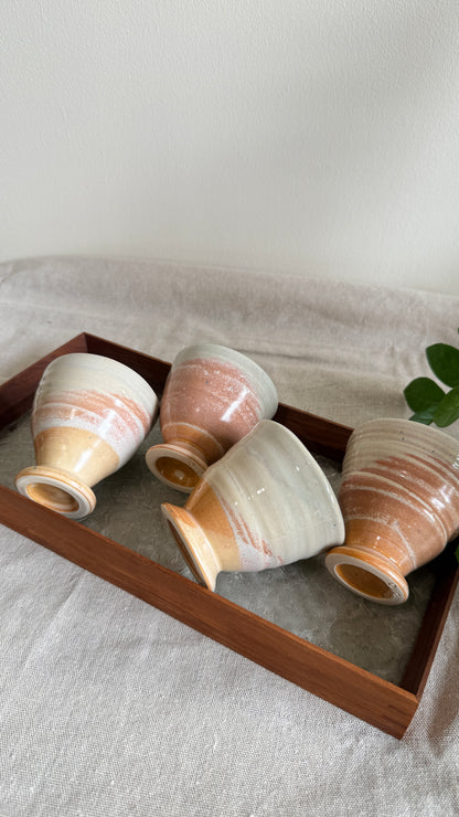 Footed Cup (Pinky shade x 4 designs)