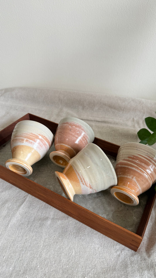 Footed Cup (Pinky shade x 4 designs)