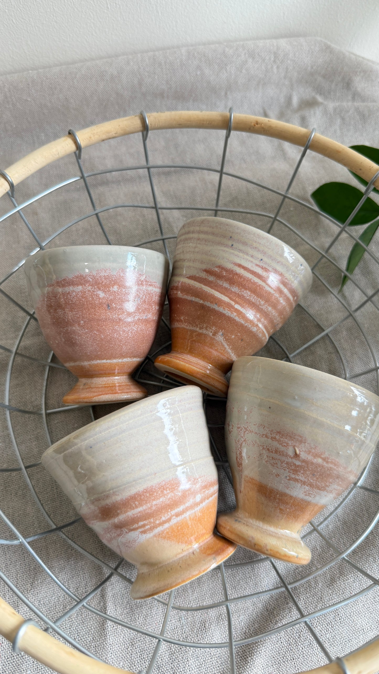 Footed Cup (Pinky shade x 4 designs)
