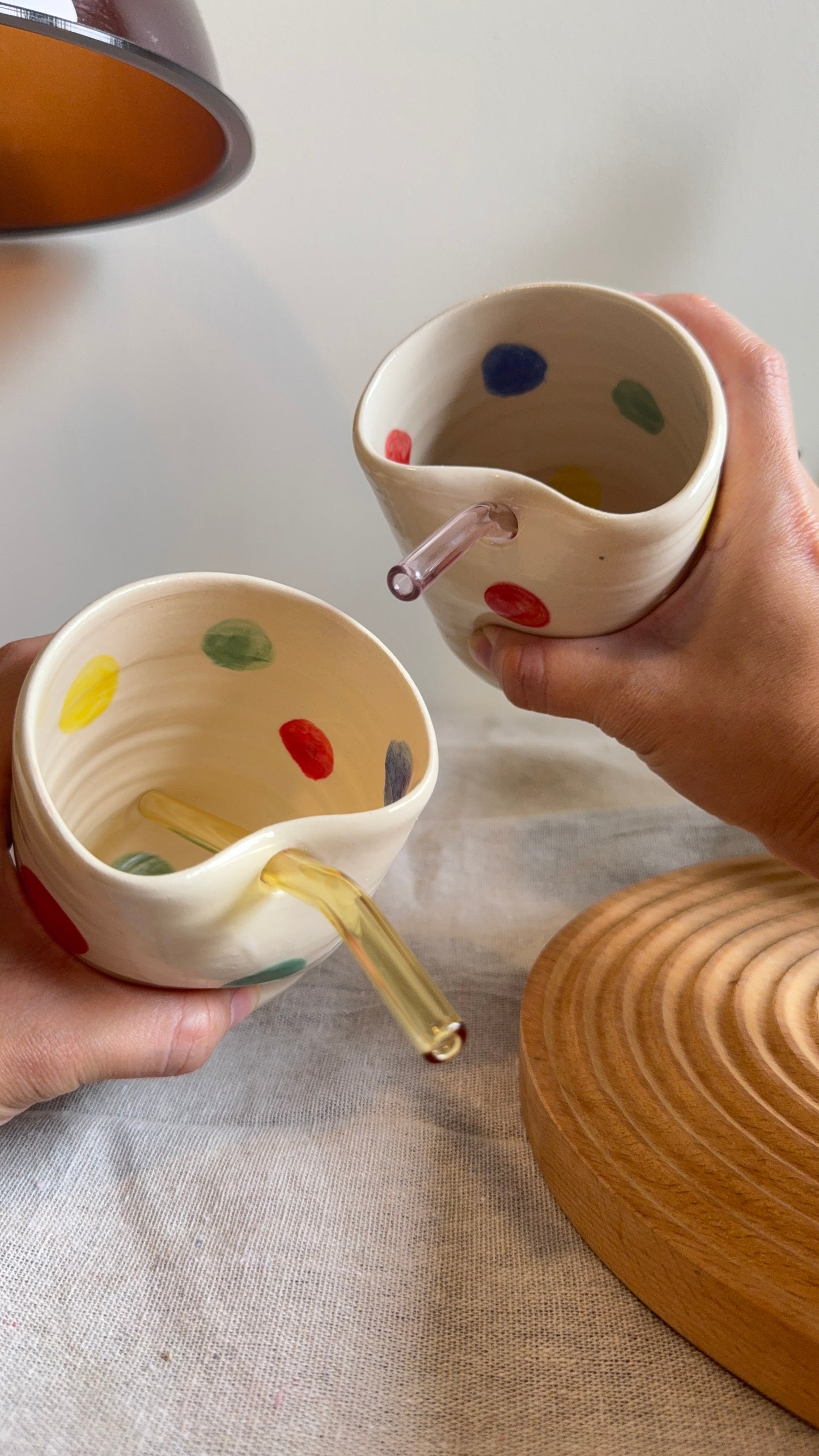 Cup w straw (Happy dots - 2 pieces)