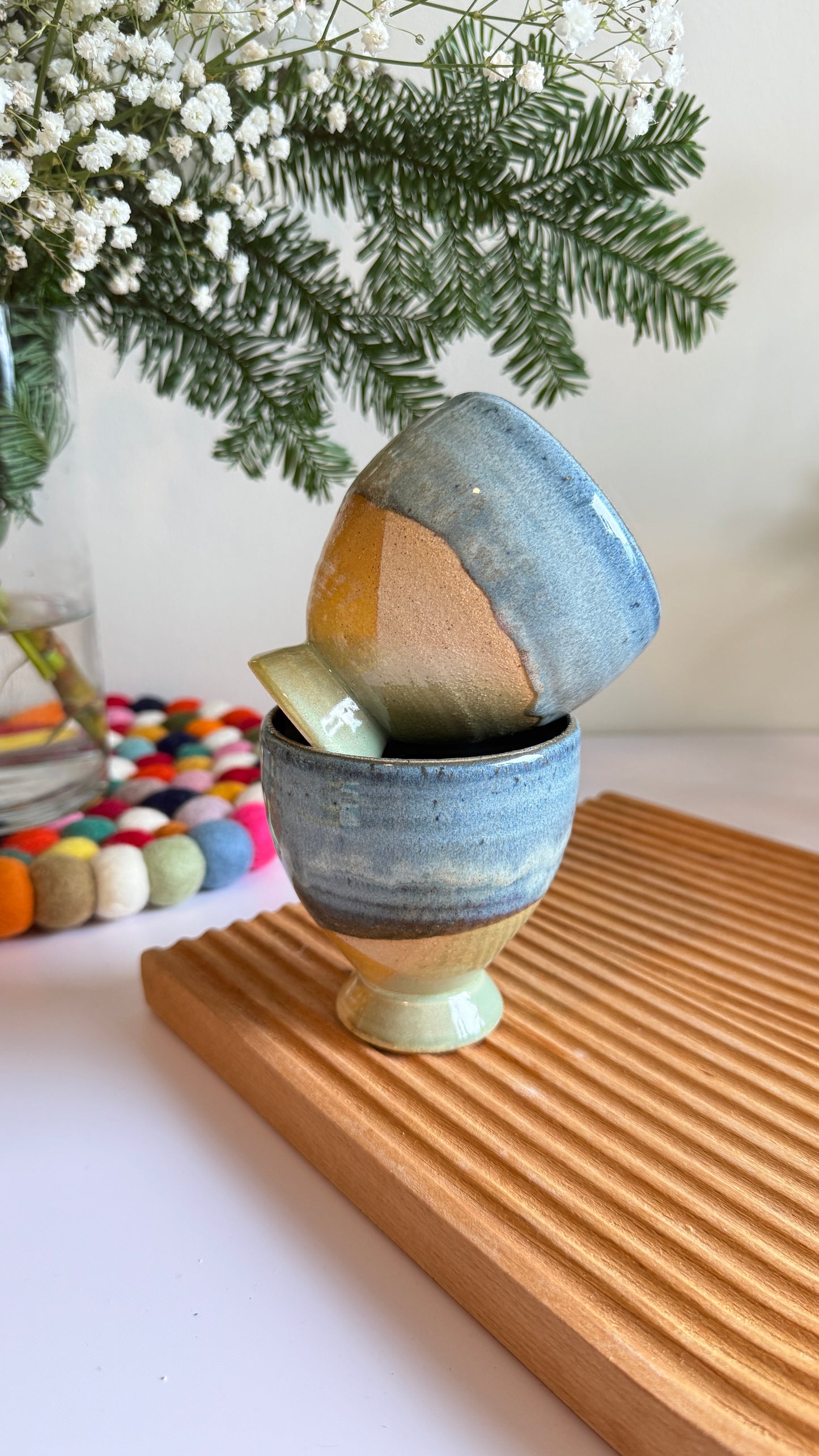 Ocean Bloom x Footed Cup- 2 pcs