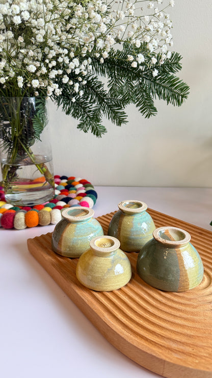 Three-Hue footed mini Cup- 4 pcs